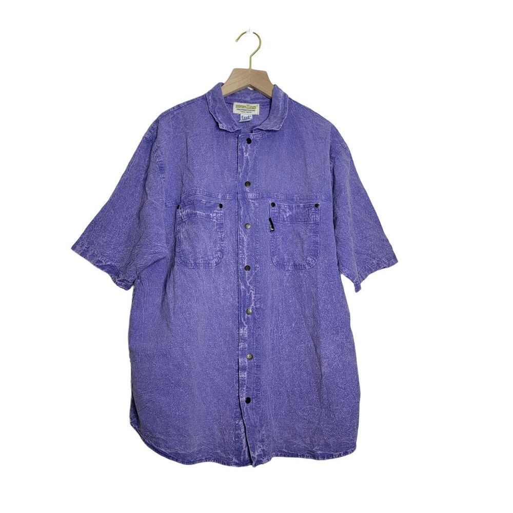 Vintage 90s Honey Komb Button Down Purple Sz M